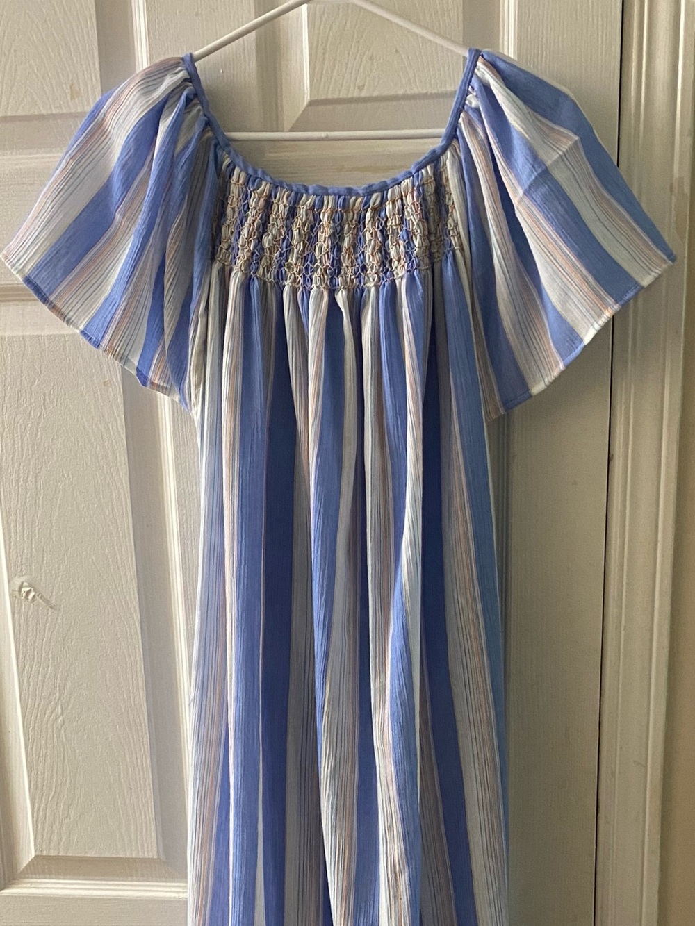 Smocked Gauze Cotton Nightgown